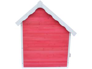 Kinderspielhaus "Ben" - 122,5 x 130 x 14 Rot - Massivholz - 123 x 140 x 130 cm