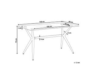 Esszimmertisch SACRAMENTO Schwarz - Braun - Glas - 80 x 75 x 140 cm