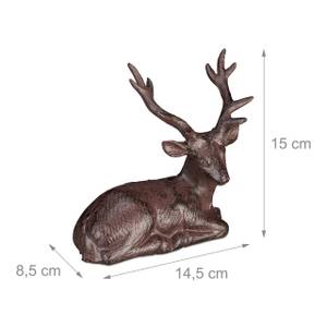 Figurine de cerf taille M en lot de 2 Marron - Métal - 15 x 15 x 9 cm
