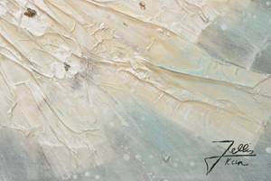 Acrylbild handgemalt Wolkentänzerin Grau - Weiß - Massivholz - Textil - 100 x 75 x 4 cm