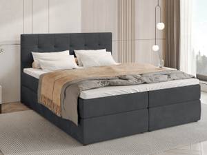 Boxspringbett DETROIT Aschgrau - Breite: 160 cm