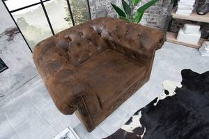 Sessel CHESTERFIELD Braun - Textil - 110 x 73 x 85 cm