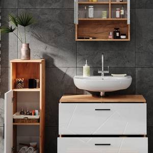 Badmöbel Set Irma 40544 Braun - Weiß - Holzwerkstoff - 80 x 58 x 41 cm