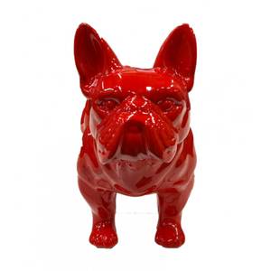 Statue en résine bulldog français rouge Rouge - Porcelaine - 22 x 18 x 12 cm