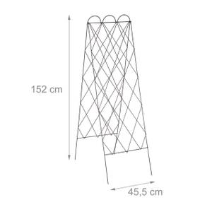 2-teiliges Rankgitter Rostoptik 3er Set Braun - Metall - 46 x 152 x 3 cm