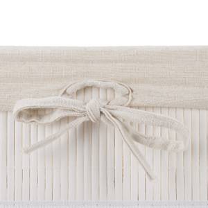 Lot de 3 corbeilles de rangement bambou Blanc - Bambou - Bois manufacturé - Textile - 32 x 12 x 23 cm