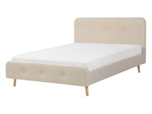 Lit double RENNES Beige - Crème - Chêne clair - 151 x 112 cm