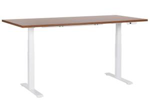 Schreibtisch DESTINES Eiche Dunkel - Weiß - 180 x 63 x 80 cm