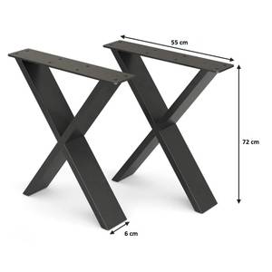 Tischgestell Metall ma4 Schwarz - Metall - 55 x 72 x 3 cm