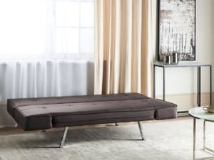 3-Sitzer Sofa BRISTOL Braun - Dunkelbraun - Silber - Tiefe: 93 cm