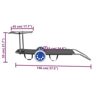 Sonnenliege 296520 Grau - Metall - 63 x 55 x 146 cm