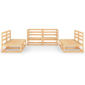 Salon de jardin (lot de 6) 3009897-1 Marron - Bois