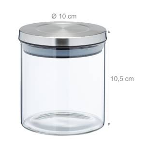 Vorratsgläser 500 ml im 9er Set Silber - Glas - Metall - Kunststoff - 10 x 11 x 10 cm