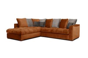 Canapé d'angle Bardi (5 places) Orange - Angle à gauche (vu de face)