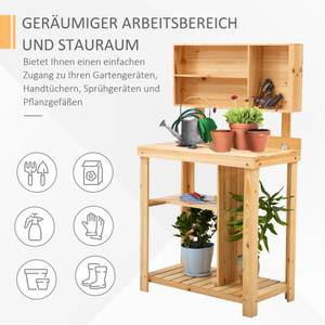 Pflanztisch 845-385 Braun - Massivholz - 43 x 137 x 80 cm