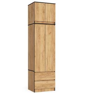 Aufsatzschrank S60 2T CLP Eiche Schwarzbraun Dekor