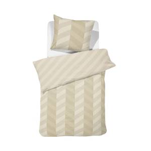 Bettbezug Satin - 140x200/220 - Beige Weiß - Textil - 140 x 4 x 220 cm