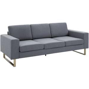 Polstersofa als 3-Sitzer 833-519 Grau - Metall - Massivholz - 82 x 78 x 200 cm