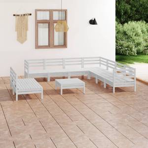 Garten-Lounge-Set Weiß - Massivholz - Holzart/Dekor - 64 x 29 x 64 cm