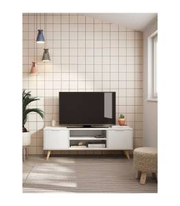 TV-Schrank Campus Weiß - Holzwerkstoff - 40 x 53 x 140 cm