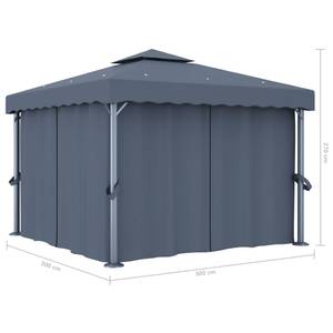 Pavillon mit Vorhang 3000568 Anthrazit - 300 x 265 cm