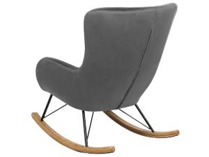 Fauteuil à bascule ELLAN Noir - Gris foncé - Gris - Chêne clair