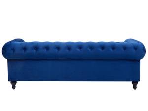 Canapé 3 places CHESTERFIELD Noir - Bleu - Bleu marine - 201 x 70 x 75 cm