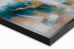 Acrylbild handgemalt Himmel der Hoffnung Grau - Türkis - Massivholz - Textil - 75 x 100 x 4 cm
