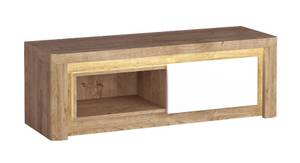 RTV-Schrank LAVINIO Braun - Weiß - Holzwerkstoff - 124 x 42 x 40 cm