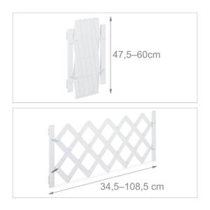 Ausziehbares Hundeabsperrgitter in Weiß Weiß - Bambus - Metall - 109-108 x 48 x 2 cm