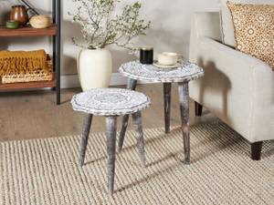 Ensemble table et chaises ADRO Marron - Blanc - Bois massif - 38 x 38 x 38 cm
