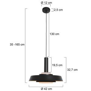 Pendelleuchte Flinter Schwarz - Glas - Metall - 21 x 165 x 21 cm