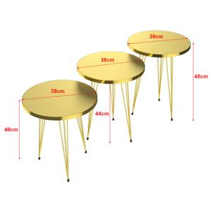 Set de 3 tables d'appoint Skibby rondes Doré