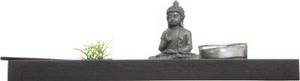 Dekoration mit Buddha-Figur ZEN GARTEN Schwarz - Keramik - 25 x 4 x 25 cm