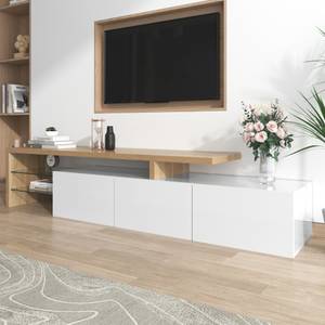 Buffet TV Cronus Ⅱ Blanc brillant - Bois - Blanc