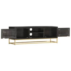 TV-Schrank 286514 Schwarz - Metall - Massivholz - Holzart/Dekor - 30 x 40 x 120 cm