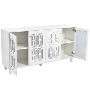 Buffet avec miroir EurynomⅡ Blanc - Bois manufacturé - Verre - Métal - 160 x 84 x 40 cm