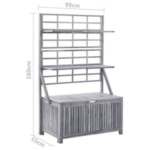 Kissenbox 3007767 Grau - Massivholz - Holzart/Dekor - 55 x 160 x 99 cm