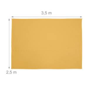 Voile d'ombrage rectangulaire jaune Jaune - Métal - Textile - 250 x 1 x 350 cm