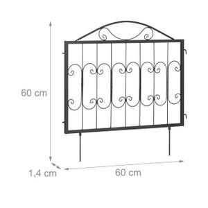 4-teiliger Beetzaun aus Metall Schwarz - Metall - 60 x 60 x 2 cm