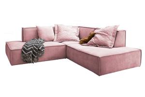 Ecksofa SAMU Stoff Pink - Ecke davorstehend rechts