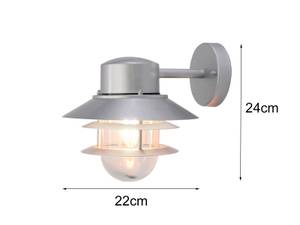 Außen Wandlaterne Silber - Glas - Metall - 22 x 24 x 26 cm