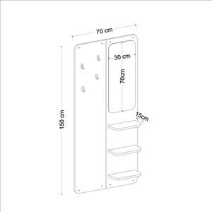 Garderobe mit Spiegel Anthrazit