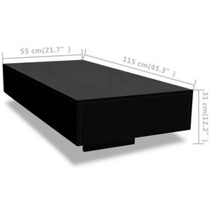Table basse 297872 Noir - Bois manufacturé - 55 x 31 x 115 cm