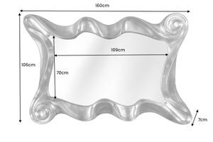 Wandspiegel ALICE Silber - Glas - Kunststoff - 106 x 160 x 7 cm