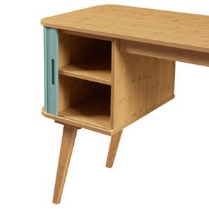 Schreibtisch Tysvær Beige - Blau - Bambus - 105 x 75 x 48 cm