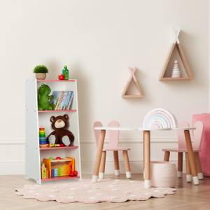 Kinderregal mit 3 Fächern Pink - Weiß - Holzwerkstoff - 40 x 88 x 30 cm