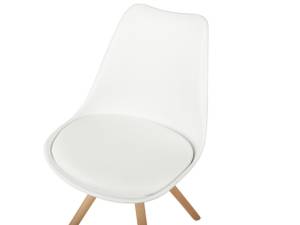 Chaise de salle à manger DAKOTA Chêne clair - Blanc - 49 x 86 x 45 cm - Lot de 2 - Matière plastique - Vernis mat - Non revêtu