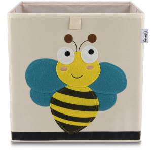 Lifeney Aufbewahrungsbox mit Biene Motiv Kunststoff - 35 x 34 x 5 cm