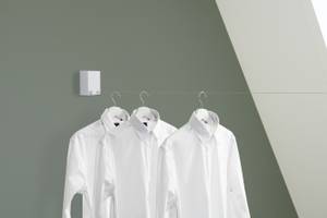 Ausziehbare Wäscheleine 4 m | Umuzi Weiß - Kunststoff - 9 x 12 x 6 cm
